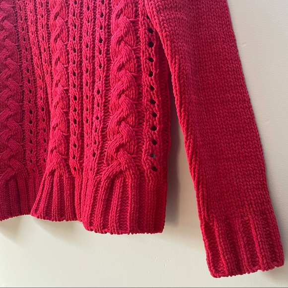 NWT Aero Red Cable Knit Soft Sweater - Picture 6 of 9